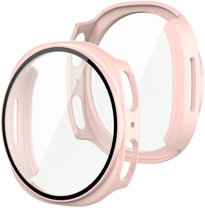 Stravo Screen protector case voor Samsung Galaxy Watch 9 40mm / Watch 8 40mm – Full Cover Hard Case / Beschermend Hoesje – Roze – screenprotectors