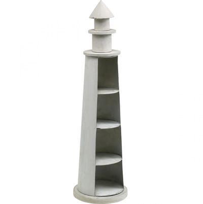 Vuurtoren Shabby Chic Crème Zomerdecoratie Maritiem Ø14,5cm H51cm