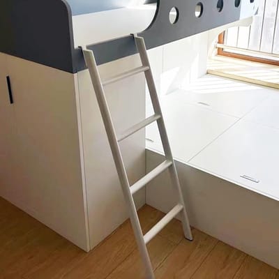 Stapelbed Ladder - Klimladder Bed - Veilige Toegang - Verstelbaar Metaal - 150 kg - Zilverkleurig