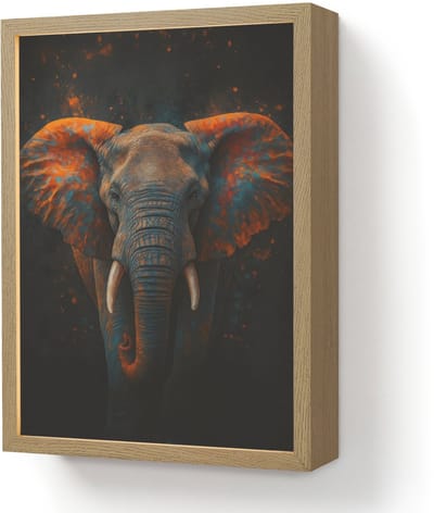 Wandlamp 30x40 cm - Oplaadbaar - Olifant - Oranje - Oren - Wandlampen binnen woonkamer - Slaapkamer lamp - Decoratieve nachtlamp - Vloerlamp draadloos