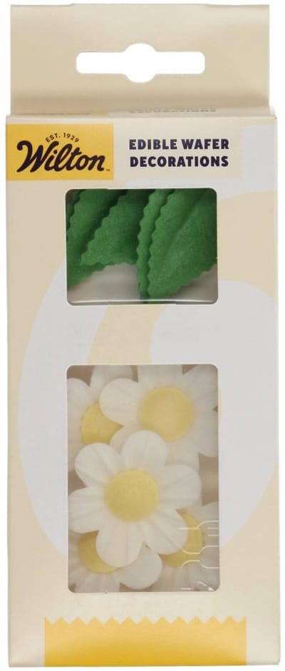 Wilton Eetbare Papieren Decoraties - Bloemen & Bladeren Wit - Set/11 - Taartdecoratie - Taarttopper
