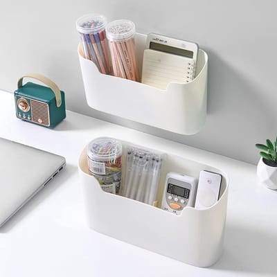 Set van 2 Opbergdozen voor Keuken en Badkamer, Zelfklevende Wandopslag, Organisatie voor Diverse Items en Koelkastaccessoires
