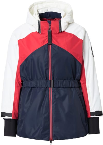 Ulla Popken - Dames - Performance-jas waterdicht 2-weg rits duimgat - Marine - Maat 42+