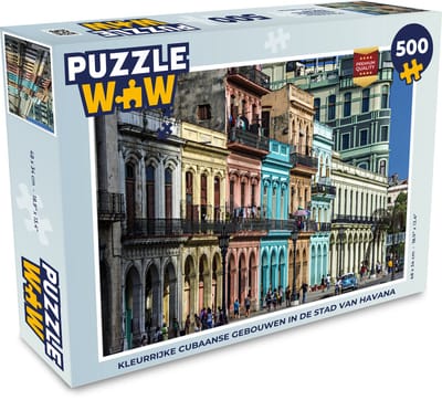 Puzzel Kleurrijke Cubaanse gebouwen in de stad van Havana - Legpuzzel - Puzzel 500 stukjes