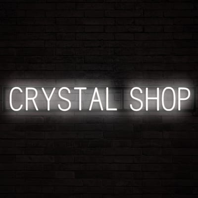CRYSTAL SHOP - Lichtreclame Neon LED bord verlicht | SpellBrite | 114,84 x 16 cm | 6 Dimstanden & 8 Lichtanimaties | Reclamebord neon verlichting