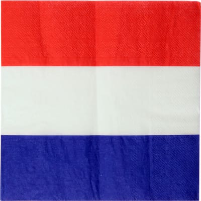 Frankrijk landen thema servetten - 20x - blauw/wit/rood - 3-laags papier - 33 x 33 cm
