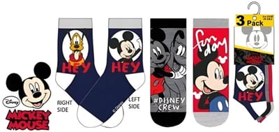 Disney Mickey Sokken - Maat 31-34 - Kindersokken - Sokjes - 3 paar - Voor kinderen - Mickey uitvoering