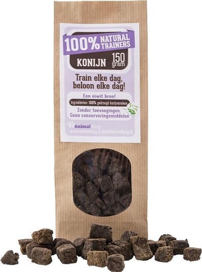 Konijntrainers-3 x 150 gram-Animal King-Hondensnacks
