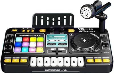 DJ Mixer Kinderen - Muziekconsole - Muziek Maken - Ingebouwde Microfoon - 40 x 20 x 9 cm - Zwart