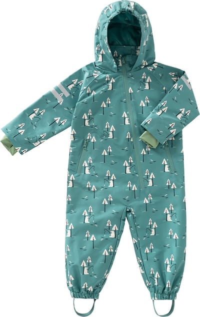 Fresk Regenpak voor Kinderen 3 yrs - Buitenspeelpak - Regenoverall - Regenkleding met Ritssluiting - Reflecterend - Elastische Afsluitingen - Jongens - Groen - Bear