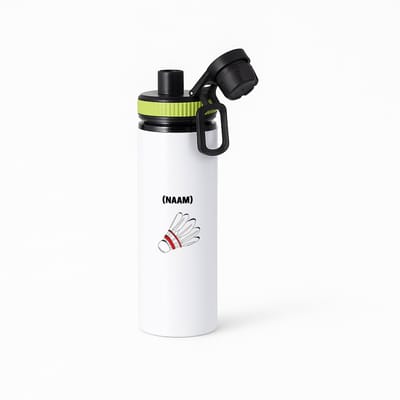 Hacebo® - Badminton met eigen naam waterfles met draaidop groen - Badminton - Badmintonner - Sport - water fles - 850ML