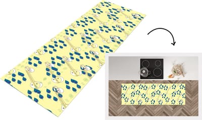 Keukenloper - Loper keuken - Instrumenten - India - Patroon - Bladeren - 150x50 cm - Keukenloper vinyl