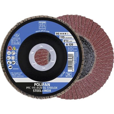 PFERD TOOLS 67749115 A Psf Steelox Lamellenschijf Diameter 115 mm Boordiameter 22.23 mm Korrelgrootte (num) 120 10 stuk(s)