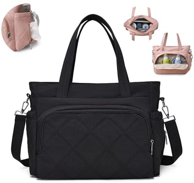 Lunchtas voor dames – Grote lunchbox – Geïsoleerde, meerdelige tassenset – Opbergtas voor kleding – Geïsoleerde tas voor babyflessen/moedertas – Ruime, stevige draagtas – Ideaal voor werk & buitenactiviteiten – 36 x 16 x 27 cm