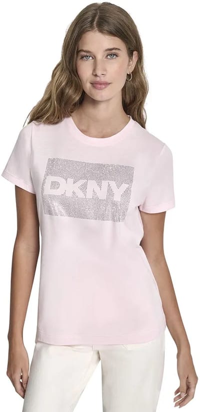 Dkny Dj6t1701 Boxy Fit T-shirt Met Korte Mouwen Roze L Vrouw