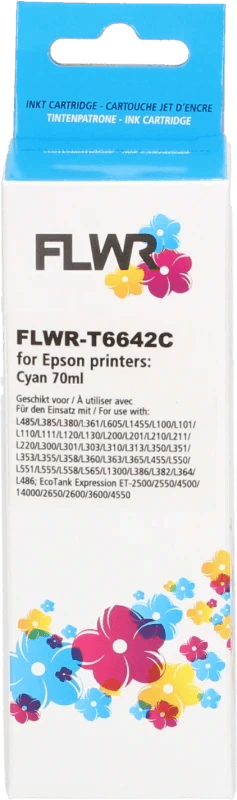 FLWR - Inktfles / T6642 / Cyaan - Geschikt voor Epson