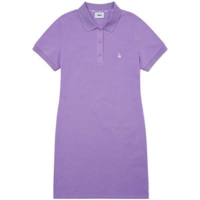 MLB Effen Kleur Slim Fit Sport Casual Polojurk Damesjurken Paars 3FOP00623-07PPN XS pink