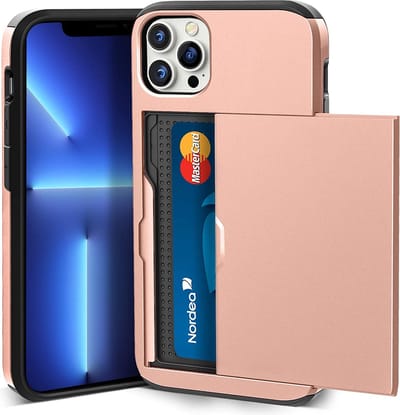 Backcover geschikt voor Apple iPhone 13 Pro - Roze - Hard PC - Pasjeshouder