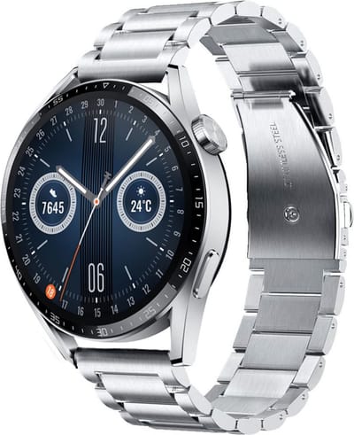 Strap-it Titanium smartwatch bandje - geschikt voor Huawei Watch GT / GT 2 / GT 3 / GT 3 Pro / GT 4 46mm / GT 5 & 5 Pro (46mm) / GT 2 Pro / GT Runner / Watch 3 (Pro) / Watch 4 (Pro) / Watch Ultimate - zilver