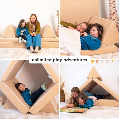 Modulaire Kinderbank Teddy Pluche - Zacht en Flexibel Speelbank voor Kinderkamer