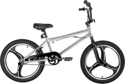 BMX-fiets – Voor jongens en meisjes van 5-12 jaar – 360 graden rotor Freestyle, 4 haringen, Single Speed – Zilver, 51 cm