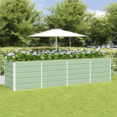 vidaXL - Plantenbak - Groen - 320 - x - 80 - x - 75 - cm - Staal