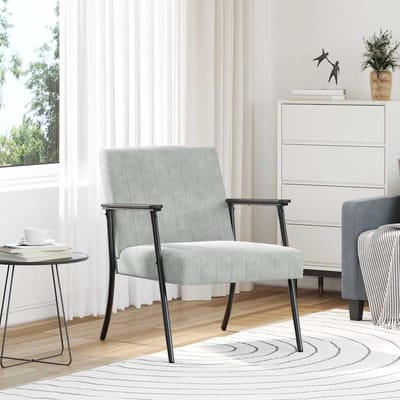 vidaXL Fauteuil Lichtgrijs 59 x 75 x 78 cm Fluweel