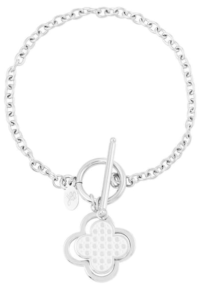 Joy Ibiza - klaver bedelarmband - cleef design - T clasp sluiting - boho armband - bohemian style - stainless steel