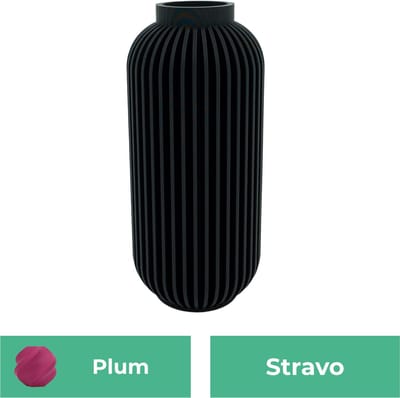 Stravo moderne vaas – Decoratieve vaas - Plum - 3d geprinte vaas – geschikt voor droogbloemen - 20CM