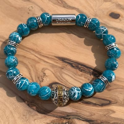 Dragon Bracelets Athena - Dames Armband - Grieks Design - Blauw - Glaskralen