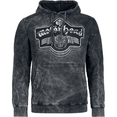 Motörhead Trui met capuchon - Chrome Wings - S tot XXL - voor Mannen - donkergrijs