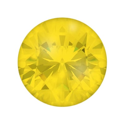 Quiges - Eligo Verwisselbaar Glas geslepen 12 mm Rond Zirkonia Geel voor Zilveren Ring - 12 mm - ER12R003