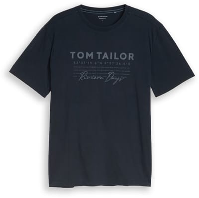 Tom Tailor - T-shirt in used-look - Maat XXXL - sky captain blue