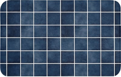 WC mat 80x50 cm - Antislip - Tegel - Modern - Blauw - Toiletmat - Vloermat - Douchemat - Toilet tapijt - Toiletmatten
