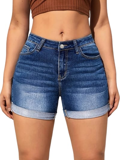 Livano Korte Broek Dames - Spijkerbroek - met Zakken - Volwassenen - Jongens - Shorts - Blauw - Maat XS