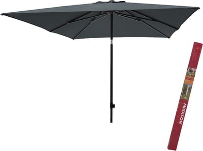 Vierkante parasol met beschermhoes | Madison Moraira 230 x 230 cm grijs | Parasol vierkant en kantelbaar