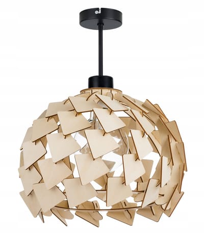 Loft Houten Hanglamp E27 Zwart - Stijlvolle Verlichting