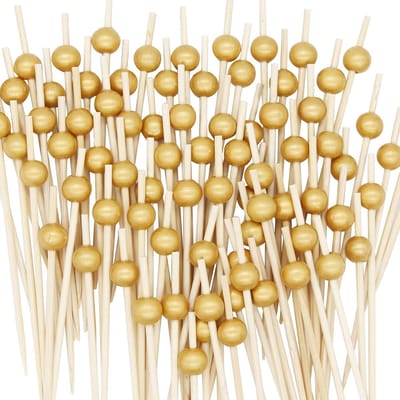 300 stuks bamboe cocktailprikkers 10 cm - Decoratieve spiesjes voor voorgerechten, desserts en drankjes