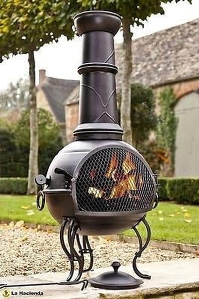 Stalen Terrasverwarmer met Grillrooster - Matzwart Buitenmodel