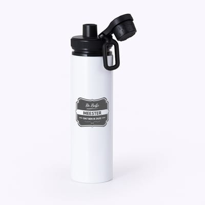 Hacebo® - De beste meester waterfles met draaidop zwart - Meester - geweldige meester - school - verjaardagscadeau - afscheidscadeau - kado - water fles - 850ML