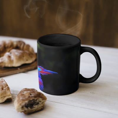 Magische Mok - Foto op Warmte Mokken - Koffiemok - Felgekleurd - Papegaai - Bos - Vleugels - Magic Mok - Beker - 350 ML - Theemok