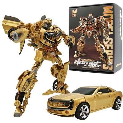 28CM Transformatie Robot Speelgoed Goud Optimus Prime Bumblebee Actiefiguur Gedeeltelijk metaallegering Commandeur Speelgoed Vrachtwagen Auto Jongens Cadeau 28cm