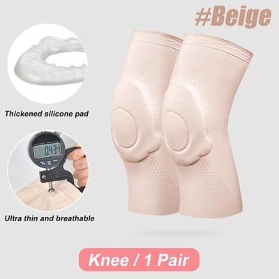 1 Paire de Genouillères de Danse Convient aux Femmes Filles Manches de Genou Protectrices Antidérapantes Idéales pour le Yoga Cheerleading Danse de Sol Volleyball XS（old） beige