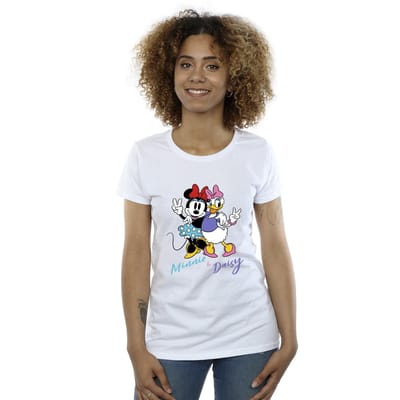 Disney Dames/Dames Minnie Mouse en Madeliefje T-shirt Katoen (Wit)