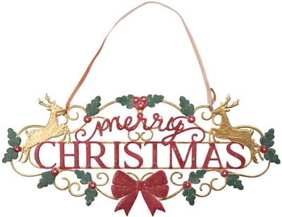 Clayre & Eef Tekstbord 70x1x34 cm Rood Metaal