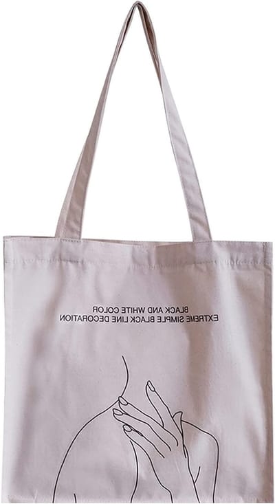 Multifunctionele Canvas Schoudertas voor Vrouwen, Herbruikbare Tote Bag met Binnenzak, Off-White, Ideaal voor Winkelen en Dagelijks Gebruik