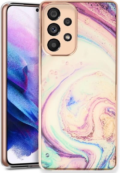 Casemania Hoesje Geschikt voor Samsung Galaxy A23 Twist - Siliconen Marmer Back Cover