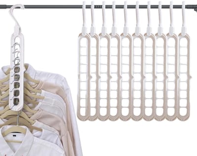 Dailygoods- Kleerhanger 9-in-1 Ruimtebesparend - 360 Graden Draaibaar - Organizer - Meerdere Hangers - Kast - 33,5x17cm - Kledinghanger