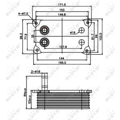 Olie radiator, motorolie  NRF 31071