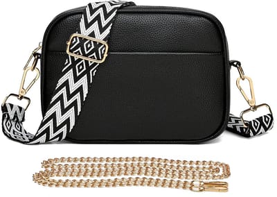 WiseGoods Premium Telefoontas Damestas - Moderne Crossbody Tas - Luxe Schouderband Tasje Vrouw - Veel Vakken - 22X16X10 - Zwart